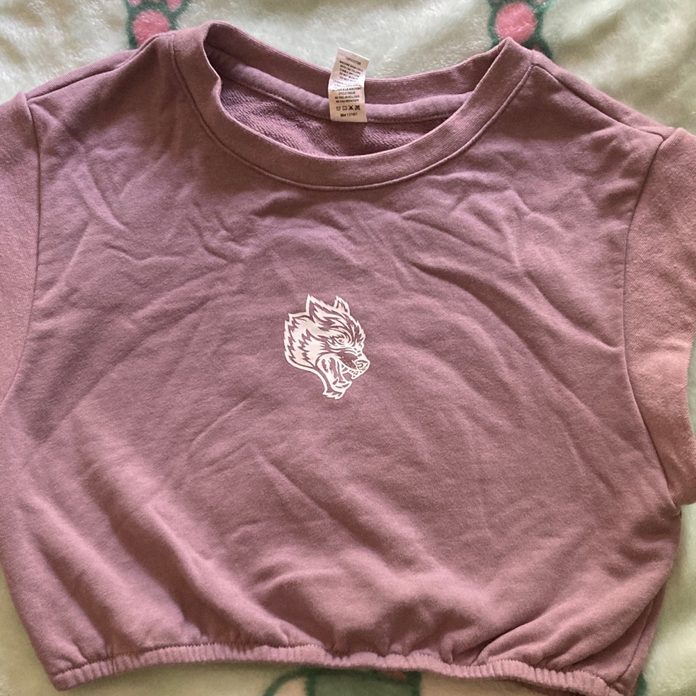 Darc Sport Mauve Cropped Tee with Wolf Design